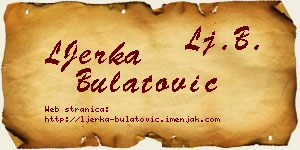 LJerka Bulatović vizit kartica